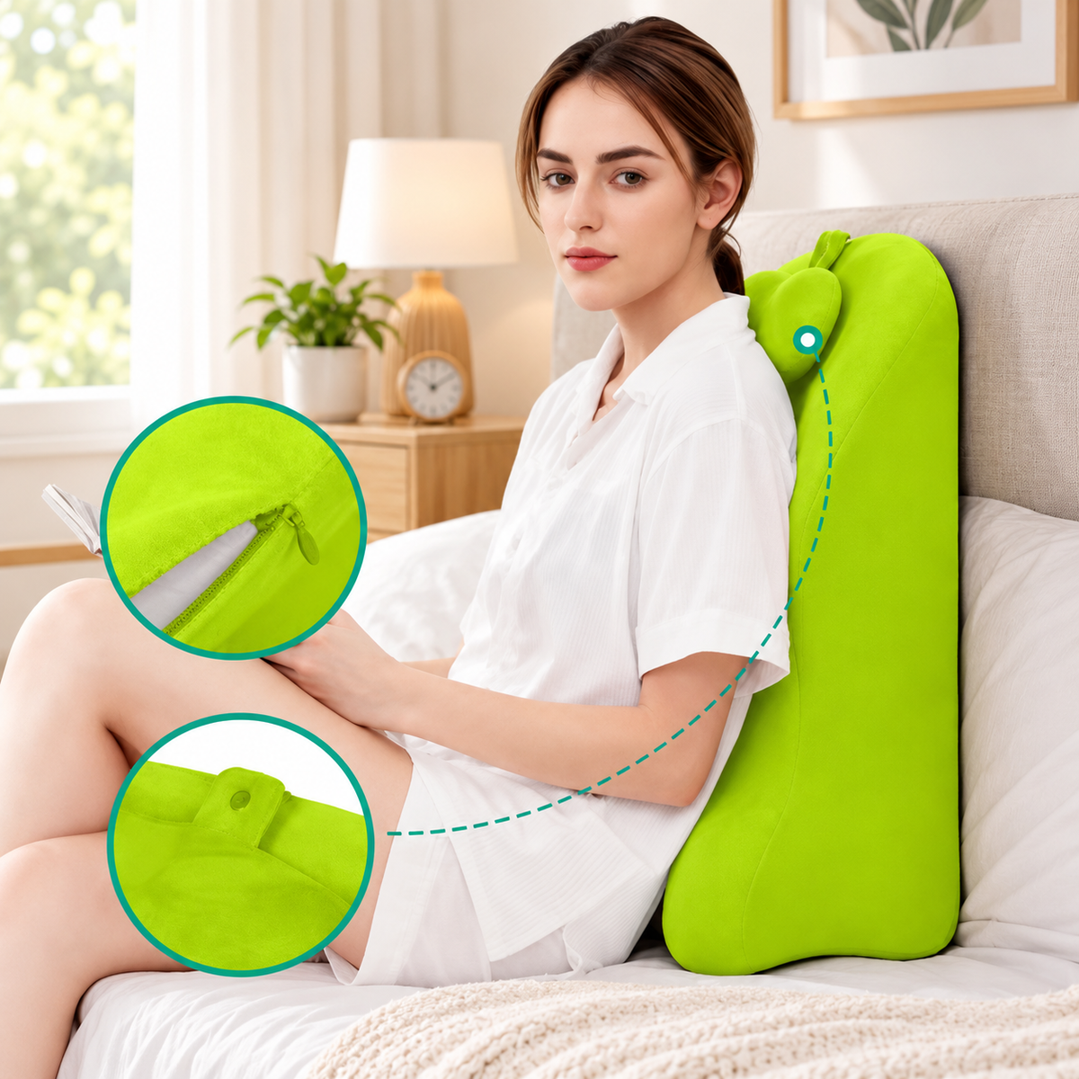 Ergonomic Bed Wedge Pillow